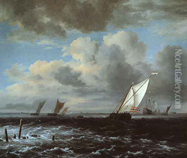 Rough Sea 1670 Oil Painting - Jacob Van Ruisdael