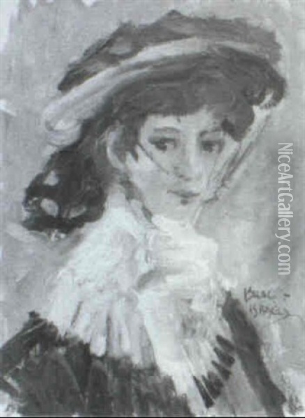 Young Girl In A Bonnet Oil Painting - Isaac Israels