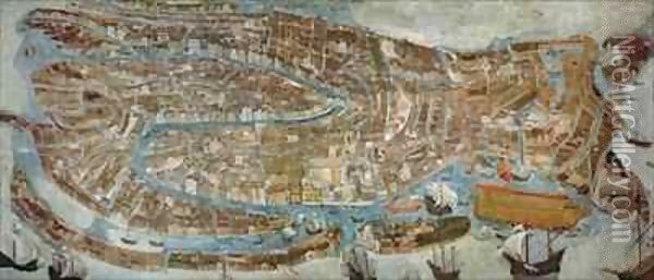 Map of Venice Oil Painting - G. Barzenti