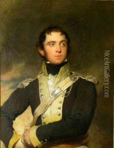 Portrait Of An Officer Of The 11th Light Dragoons Oil Painting - Sir Thomas Lawrence
