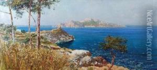 Wyspa Capri - Skaliste Wybrzeze Oil Painting - Carlo Brancaccio