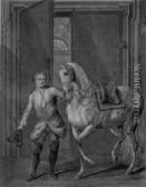 Equestrian Print Oil Painting - Johann Elias Ridinger or Riedinger