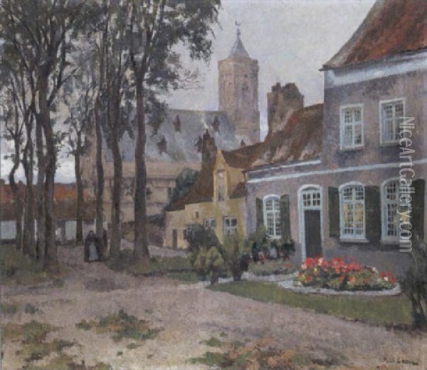 Begijnhof In Vlaanderen Oil Painting - Paul Leduc