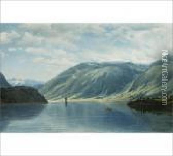 Landscape From The Norwegian Fjords Oil Painting - Torsten Waenerberg