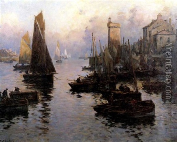 Le Port Des Sables D'olonne Oil Painting - Fernand Marie Eugene Legout-Gerard