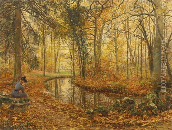 A Quiet Moment Oil Painting - Marie Francois Firmin-Girard