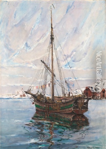 Jakt, Lofoten Oil Painting - Rikard Lindstroem