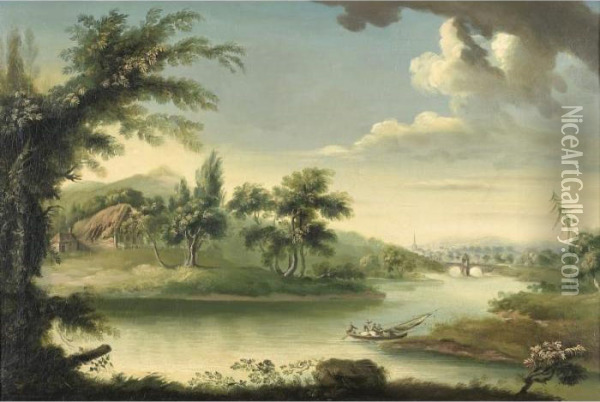 Paysage Fluvial Oil Painting - Isidore Verheyden