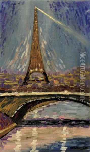 The Eiffel Tower Oil Painting - Alfred Henry Maurer