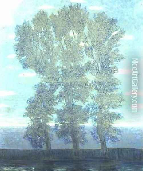 Trees Before a Lake Oil Painting - Wilhelm List