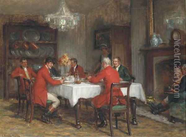 The huntsman's lunch Oil Painting - Georges Sheridan Knowles