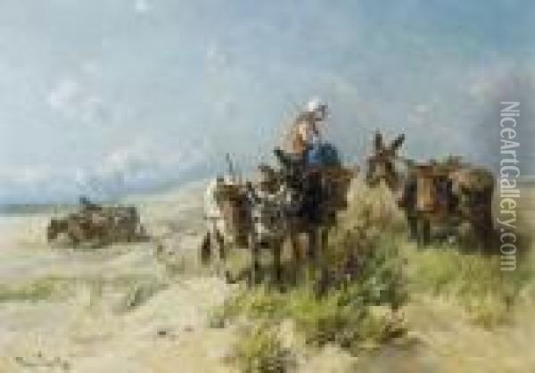 Petits Anes Dans Les Dunes Oil Painting - Henry Schouten
