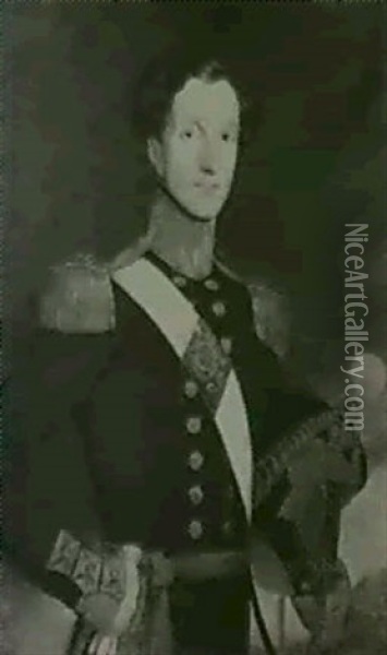 Portrait Of Thomas Ditmas, As Captain In The Madras Foot    Artillery Oil Painting - George Chinnery