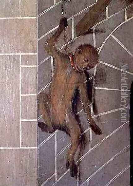 A Monkey on a Wall Oil Painting - Bernat (Bernardo) Martorell