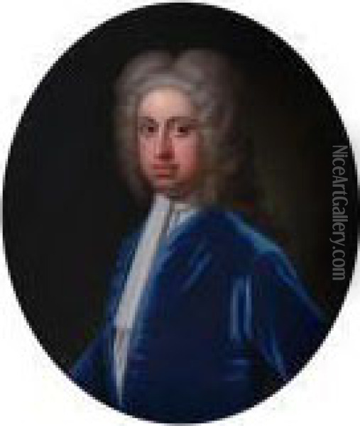 Portrait Of A Gentleman Oil Painting - Michael Dahl