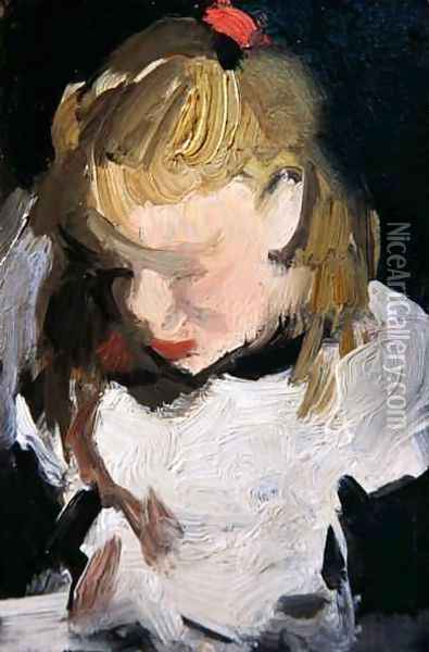 Study of a Young Girl, c.1903-04 Oil Painting - Samuel John Peploe