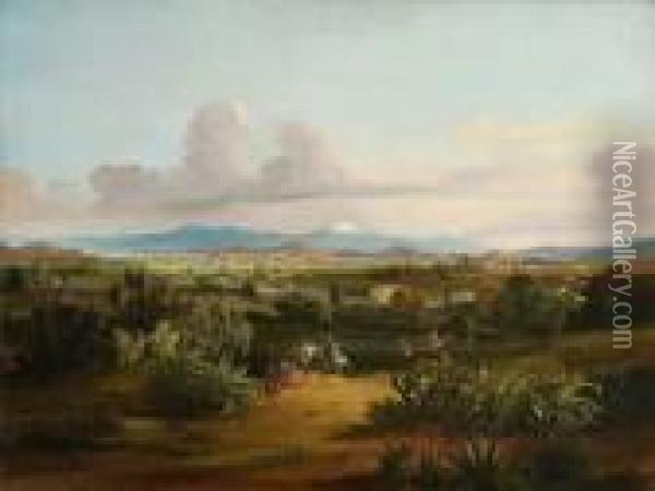 Sudamerikanische
 Landschaft Oil Painting - Ferdinand Konrad Bellermann