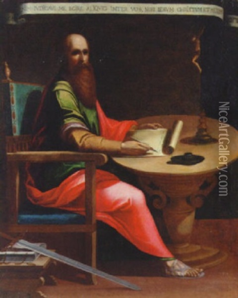Saint Paul Writing His Gospel Oil Painting -  Pontormo
