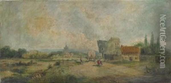 View Of King's Norton, Staffordshire Oil Painting - A.H. Vickers