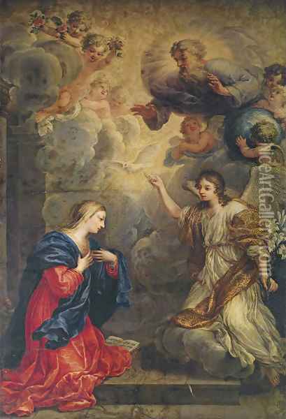 The Annunciation Oil Painting - Ludovico Mazzanti