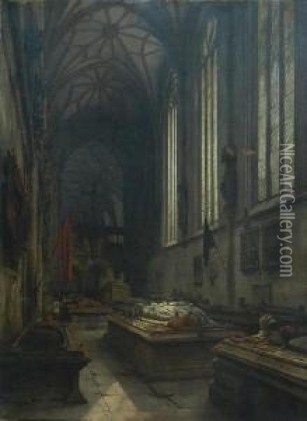 Wnetrze Katedry W Tubingen Oil Painting - Carl Georg Anton Graeb