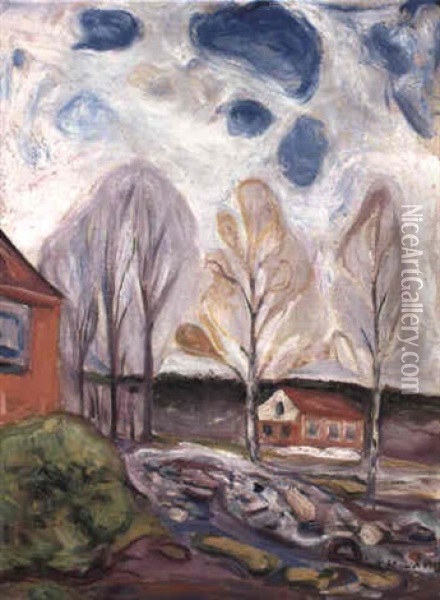 Fruhjahr Asgarstrand Oil Painting - Edvard Munch