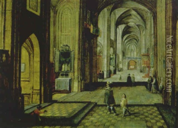 Kircheninterieur Mit Figuren Oil Painting - Peeter Neeffs the Younger