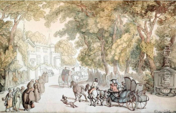 A Country Procession Oil Painting - Thomas Rowlandson