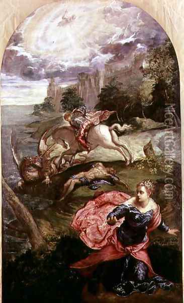 St.George and the Dragon Oil Painting - Jacopo Tintoretto (Robusti)