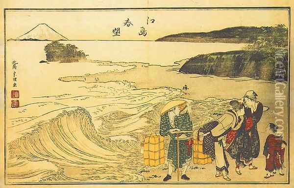 Spring at Enoshima (Enoshima shunbo) Oil Painting - Katsushika Hokusai