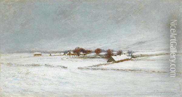 An Aberdeenshire Farm Under Snow Oil Painting - Joseph Farquharson