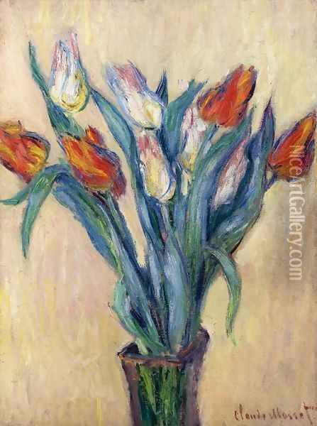 Vase of Tulips I Oil Painting - Claude Oscar Monet