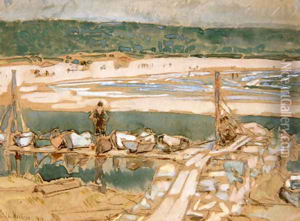 Good Harbor Beach, Gloucester, 1909 Oil Painting - Childe Hassam
