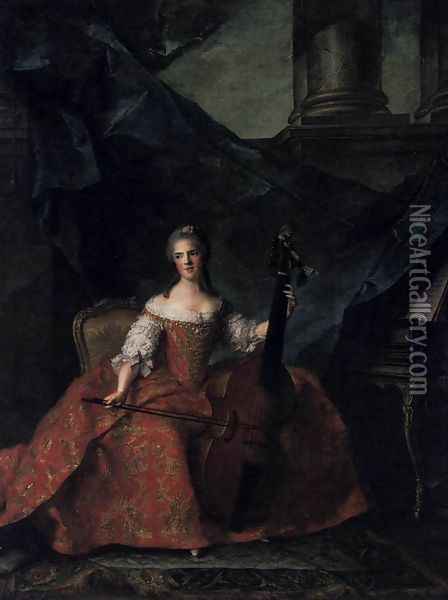 Madame Henriette 1754 Oil Painting - Jean-Marc Nattier