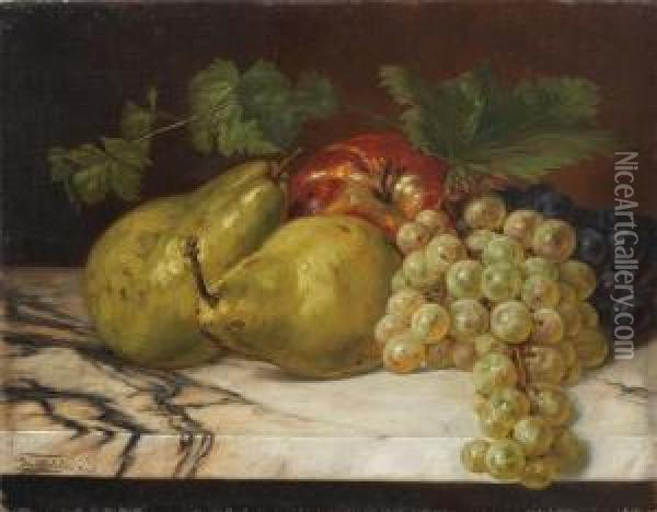 Stillleben Mit Birnen, Apfel Und Trauben Oil Painting - Franz Molitor