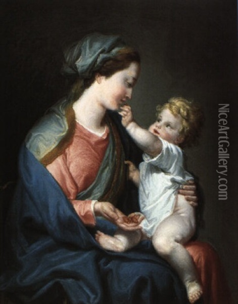 Madonna Mit Den Datteln Oil Painting - Domenico Corvi