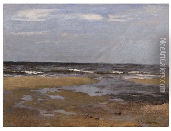 The North Sea Oil Painting - Gustav Schoenleber