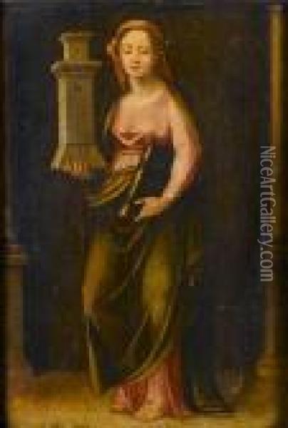 Saint Barbara Oil Painting - Prospero Fontana