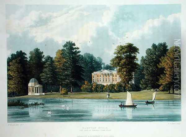 Hampton House, engraved by Richard Gilson Reeve (1803-89), published 1828 Oil Painting - William Westall