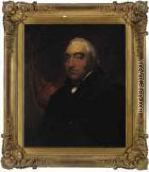 Portrait Of A Gentleman, Bust-length, In A Black Coat Oil Painting - Sir Henry Raeburn