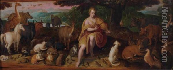 Orphee Charmant Les Animaux Oil Painting - Frederick I Bouttats