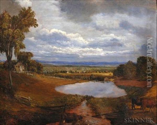 Connecticut River Valley View. Oil Painting - William Bliss Baker