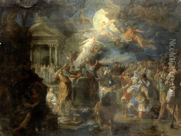 Le Sacrifice D'iphigenie Oil Painting - NIcola Bertuzzi