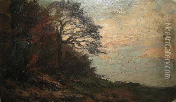 Landschap. Oil Painting - Joseph Charles Francois