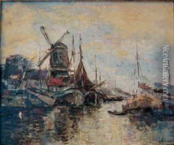 Le Port Oil Painting - Maximilian Kurzweil