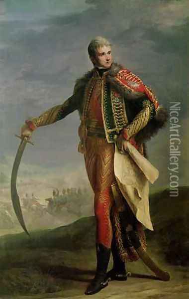 Portrait of Jean Lannes 1769-1809 Duke of Montebello, 1805-10 Oil Painting - Jean Charles Nicaise Perrin