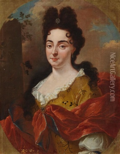 Portrat Einer Edeldame Oil Painting - Nicolas de Largilliere
