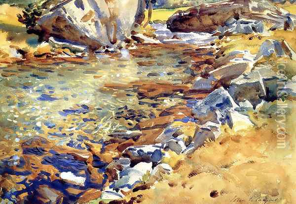 Brook among Rocks Oil Painting - John Singer Sargent