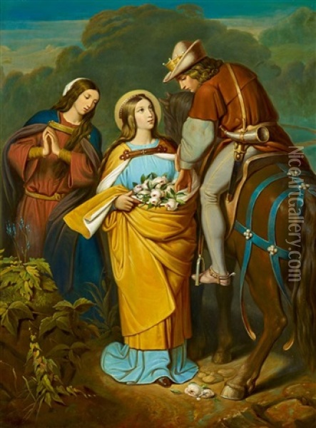 Das Rosenwunder Der Heiligen Elisabeth Oil Painting - Moritz von Schwind