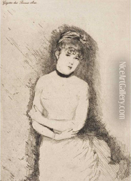 Jeune Femme Decollettee Oil Painting - Giuseppe de Nittis